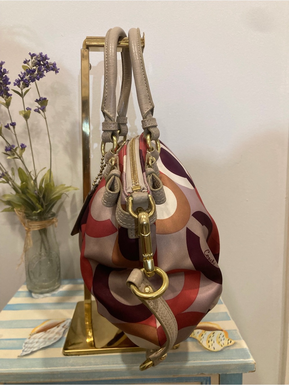Coach Madison Op Art Sophia Satchel K1120-18636 Multicolor 2-Way Shoulder Bag - Picture 4 of 12